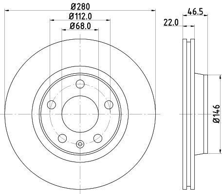 HELLA PAGID stabdžių diskas 8DD 355 105-531